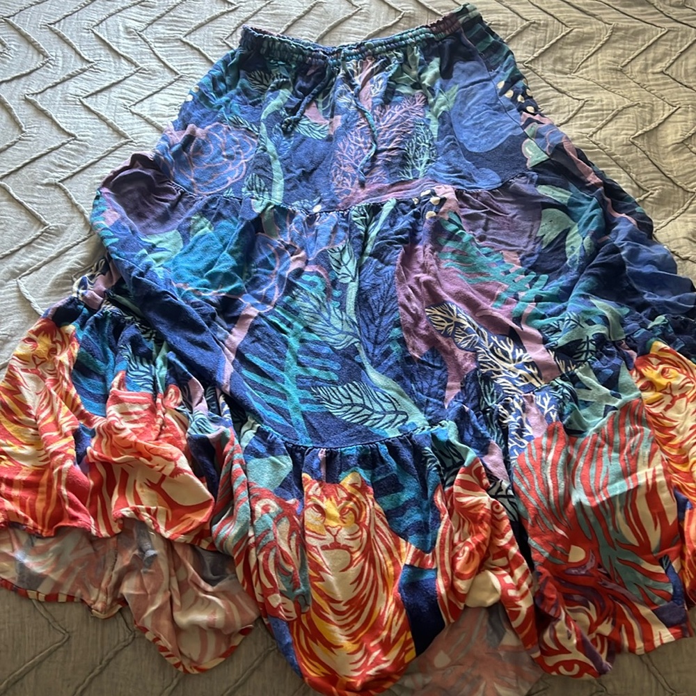 Anthropologie colorful maxi skirt, size medium